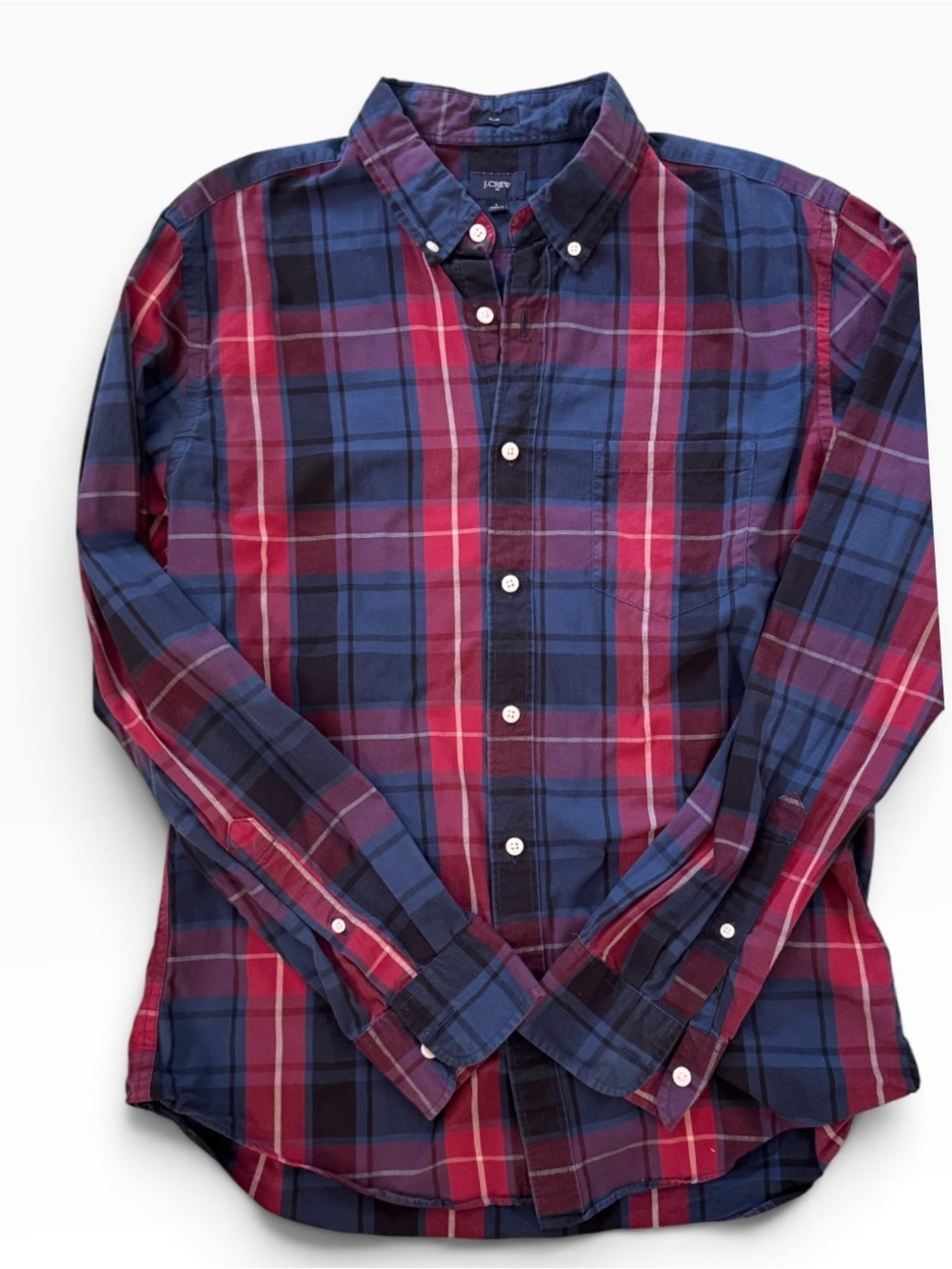 J. Crew Women's Red & Blue Plaid Button-Down Shirt